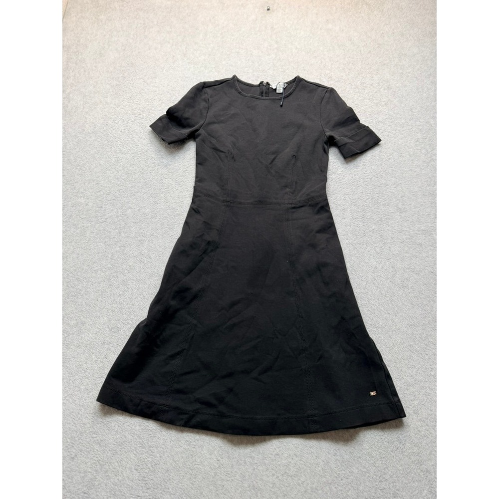 Tommy Hilfiger Womens Black Short Sleeve Fit Flare Dress Crew Neck Size 4